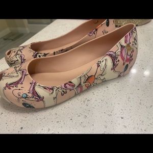 Mini Melissa’s “Mini Mel’s” pink unicorn 🦄 dream ballet flats size 2 nwot